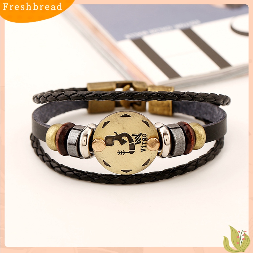 &lt; Freshbread &gt; Gelang Couple Motif Indah Tahan Aus Gelang Konstelasi Kulit Imitasi Dengan Tali Kepang Multilayer Untuk Pria