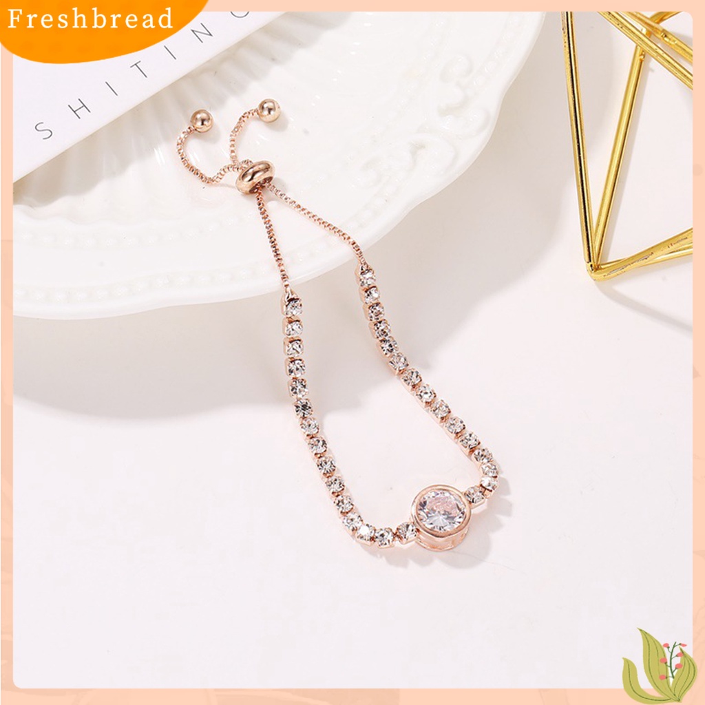 &lt; Freshbread &gt; Gelang Wanita Hati Cubic Zirconia Perhiasan Bersinar Gaya Korea Bangle Untuk Pesta