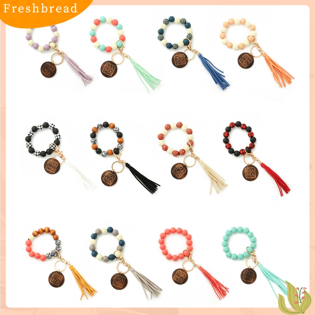 &lt; Freshbread &gt; Manik-Manik Gelang Gantungan Kunci Klip Lobster Kuat Kayu Hias Semua Pertandingan Gelang Gantungan Kunci Untuk Hadiah