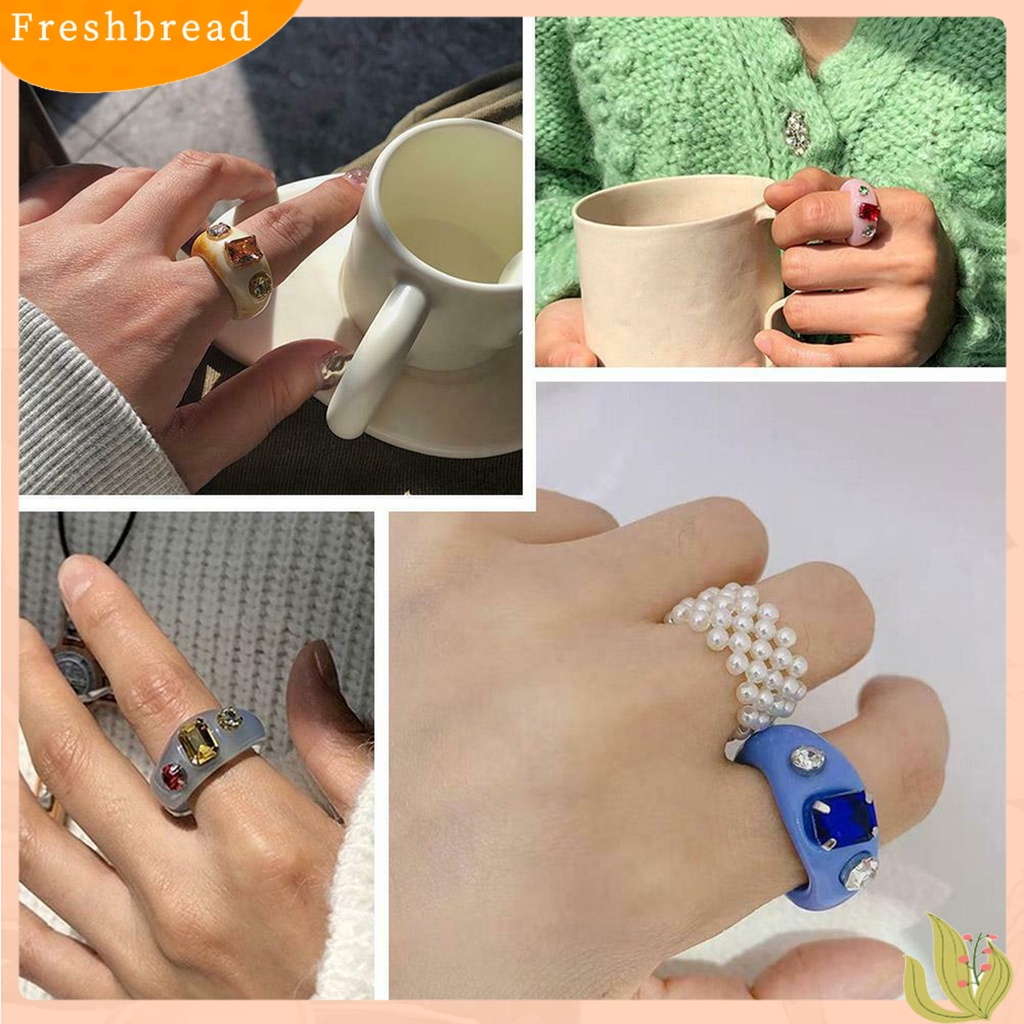 &lt; Freshbread &gt; Ladies Cincin Jari Akrilik Berlian Imitasi Band Wanita Gadis Pesta Hadiah Perhiasan Dekorasi