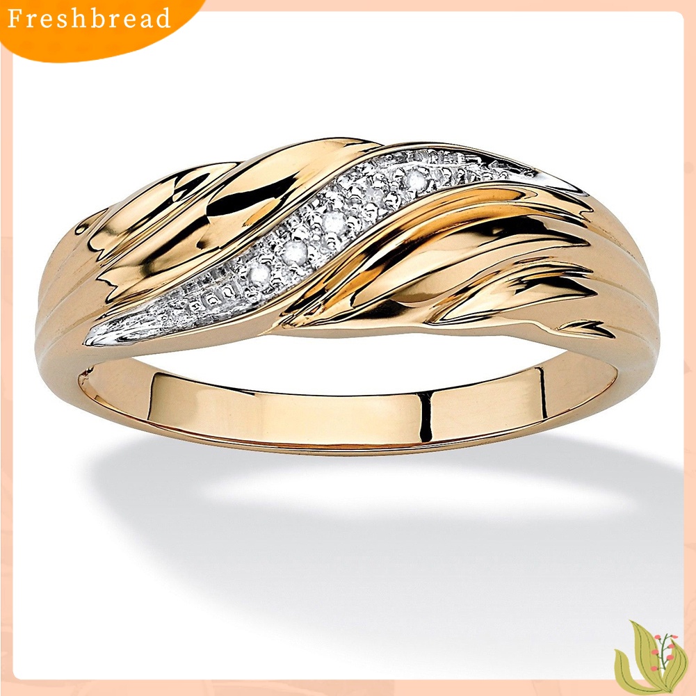 &lt; Freshbread &gt; Unisex Fashion Memutar Berlian Imitasi Mengkilap Jari Cincin Perhiasan Hadiah Hari Valentine