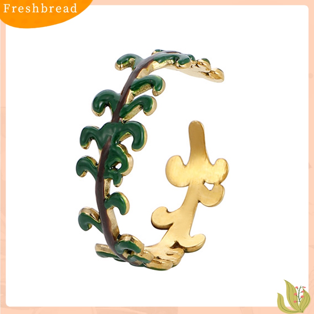 &lt; Freshbread &gt; Cincin Wanita Daun Bunga Hati Warna Cerah Perhiasan Pembukaan Adjustable Finger Ring Untuk Pesta Perjamuan Prom