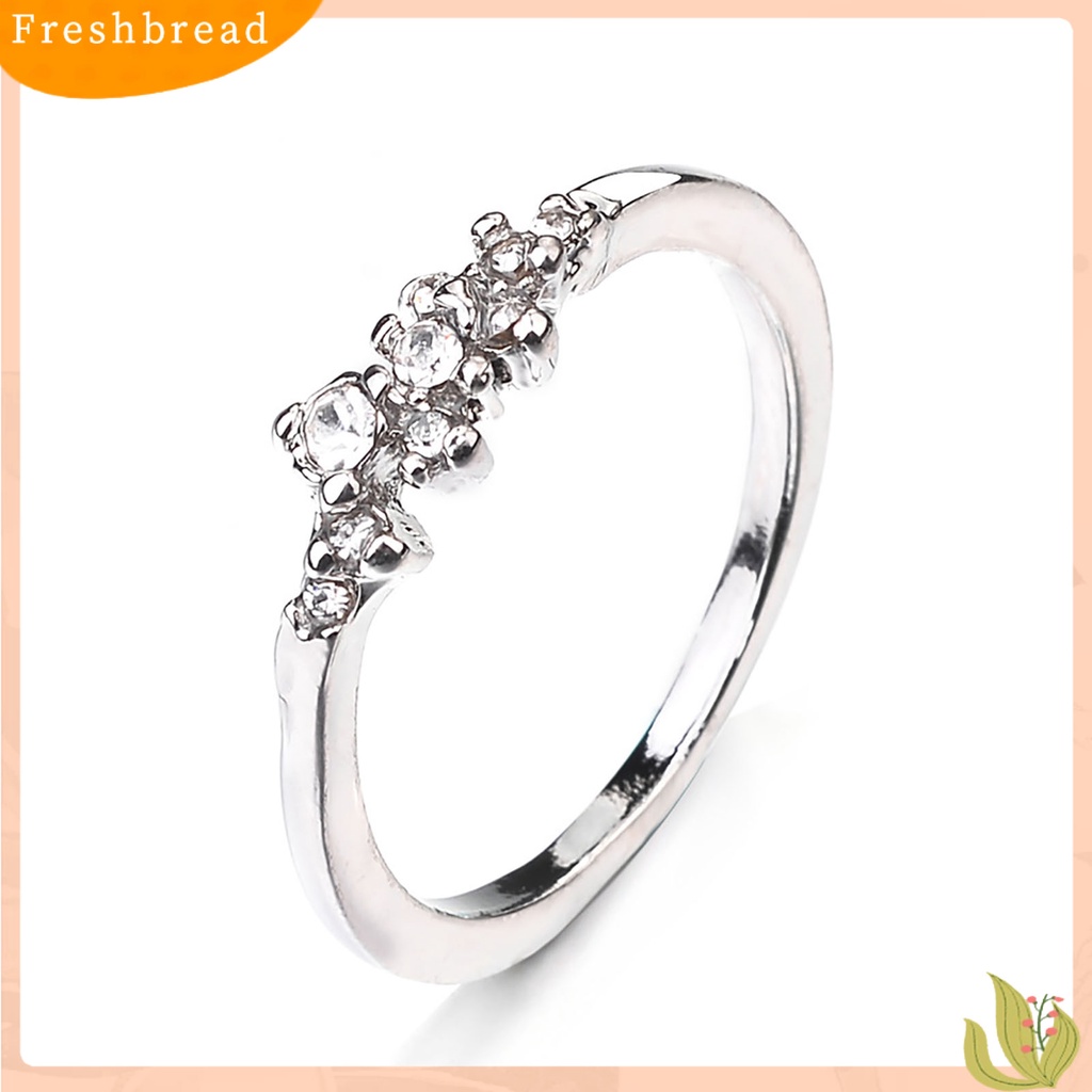 &lt; Freshbread &gt; Wanita Cincin Simple Berlapis Mengkilap9 Berlian Imitasi Knuckle Ring Untuk Pacaran