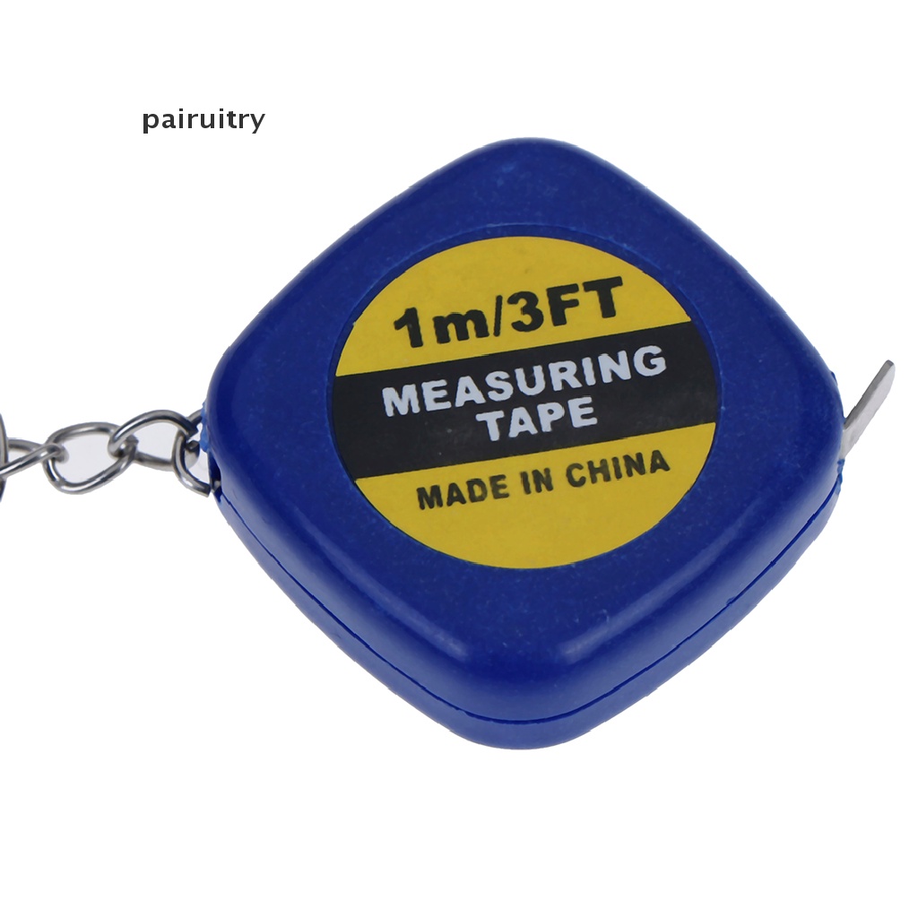 Prt 1Pc Gantungan Kunci Mini key ring Mudah Ditarik tape measure Tarik Penggaris 1m PRT