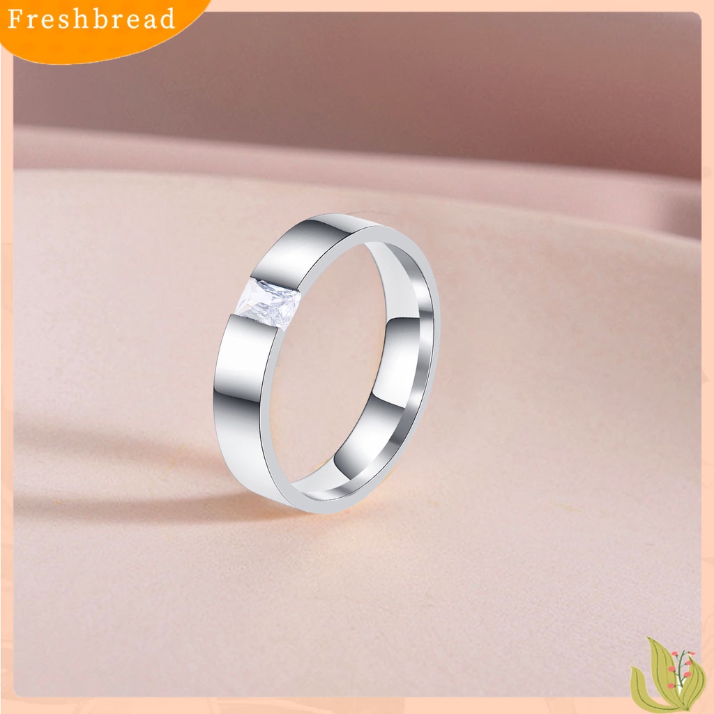 &lt; Freshbread &gt; Cincin Unisex Bright Luster Adjustable Open Design Glossy Semua Pertandingan Dekorasi Hadiah Cubic Zirconia Wanita Pria Pernikahan Pertunangan Ring Untuk Perjamuan