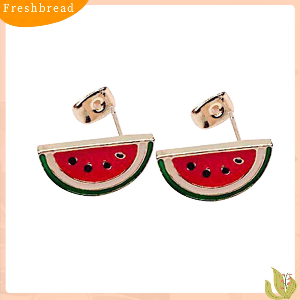 &lt; Freshbread &gt; Lucu Wanita Buah Strawberry Semangka Ladybird Ear Stud Earrings Perhiasan Hadiah