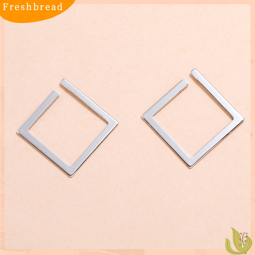 &lt; Freshbread &gt; 1pasang Anting Tusuk Berlebihan Wanita Tidak Teratur Minimalis Square Drop Earrings Hiasan Perhiasan Untuk Pacaran