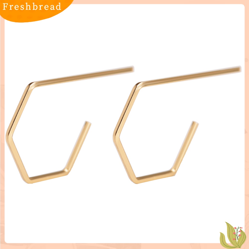 &lt; Freshbread &gt; Fashion Wanita Sederhana Geometris Ear Stud Alloy Earrings Pesta Pub Perhiasan Hadiah