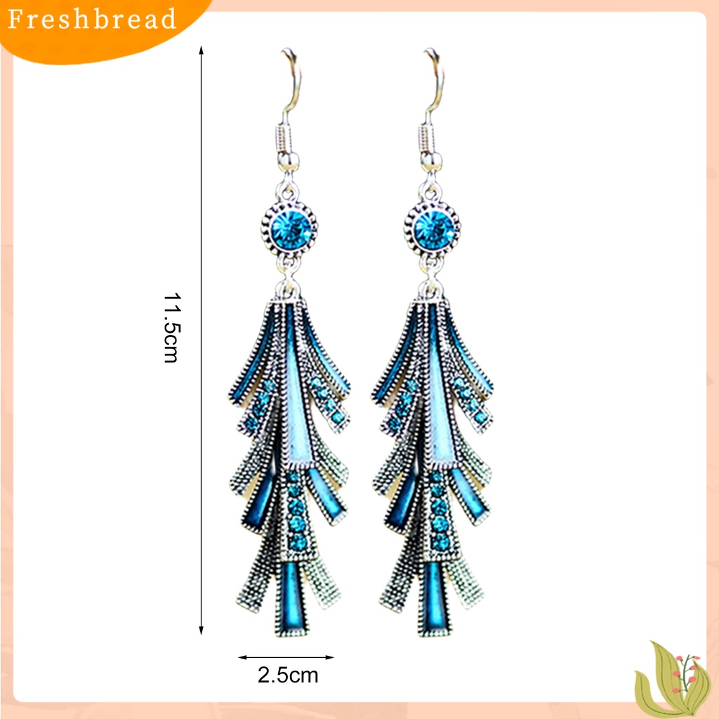 &lt; Freshbread &gt; 1pasang Anting Wanita Bahan Alloy Rumbai Gaya Cina Anting Menjuntai Tahan Lama Untuk Prom