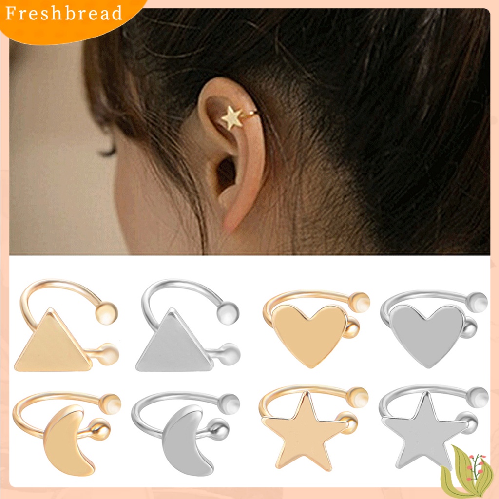 &lt; Freshbread &gt; Anting Indah Non Tindik Alloy Hati Bintang Segitiga Bulan Wanita Klip Manset Telinga Untuk Pesta