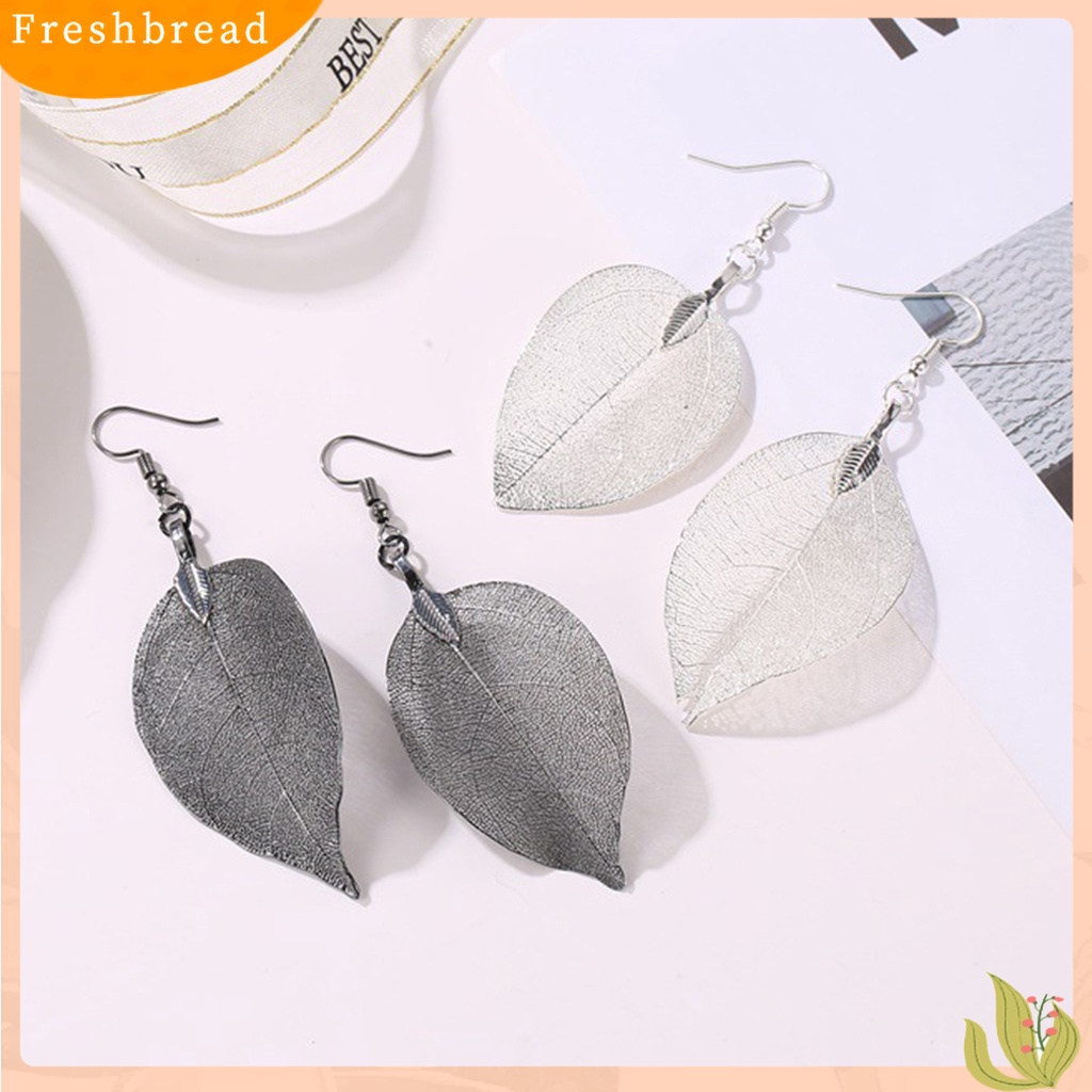 &lt; Freshbread &gt; Pohon Daun Bentuk Alloy Hollow Bright Menjuntai Anting Kait Perhiasan Fashion Untuk Pernikahan