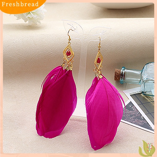 &lt; Freshbread &gt; 1pasang Lady Feathers Elegan Menjuntai Kait Pernikahan Prom Pesta Anting Hadiah