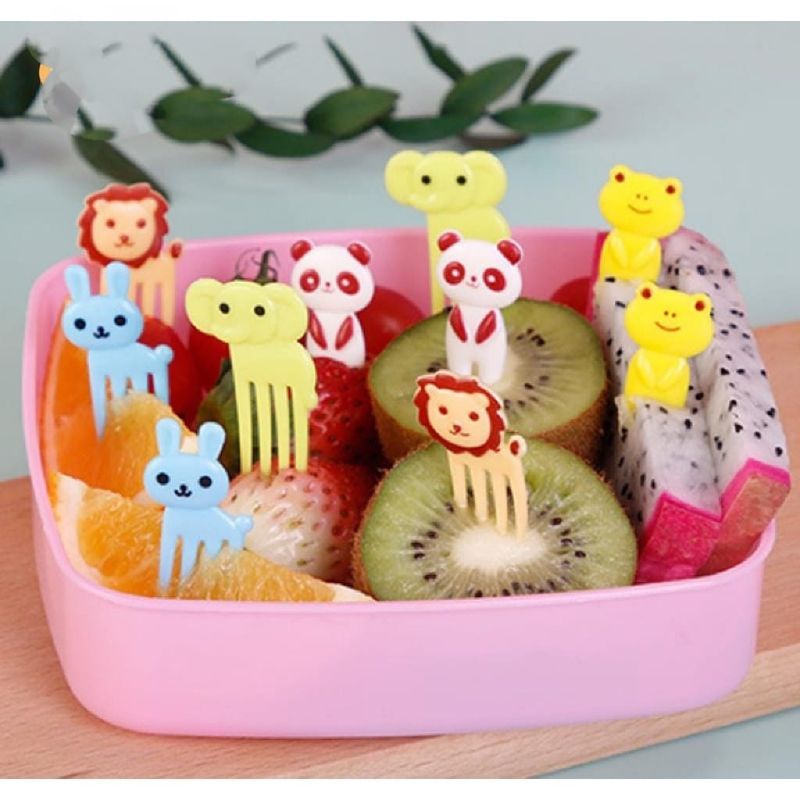 Garpu buah set Tusukan Buah Bento Tusukan buah karakter lucu Garpu buah mini