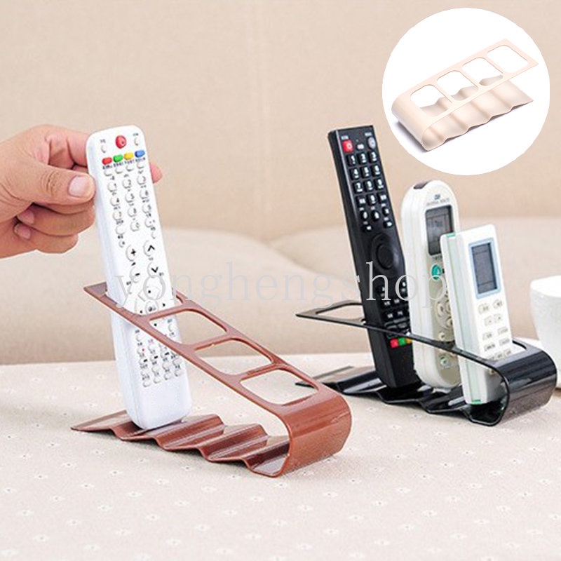 Kreatif 4kisi TV Remote Control Stand Holder Ac Kotak Penyimpanan Remote Alat Tulis Bracket Kacamata Rak Penyimpanan Serba Serbi Organizer Meja Rumah