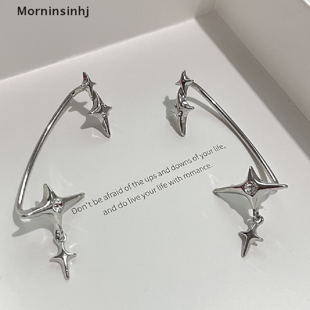 Mornin 1pasang Fashion Warna Perak Bintang Klip Telinga Manset Anting Untuk Wanita Zirkon Ada Trendi Klip Telinga Gothic Tidak Teratur Earcuff Earring Perhiasan id