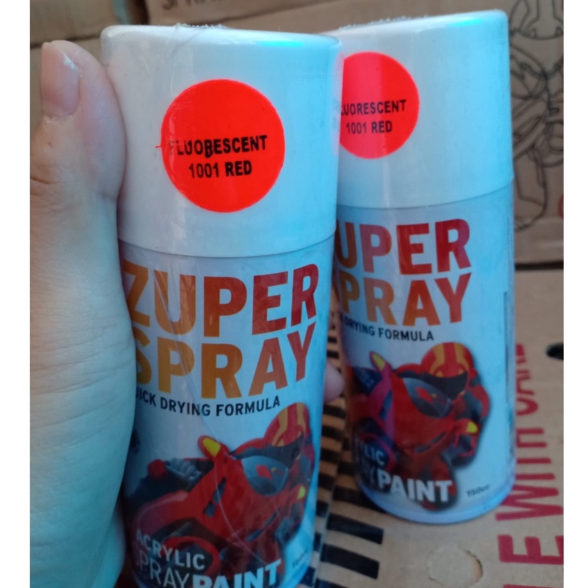 Zuper Spray Paint Pilok Pilox Warna Stabilo Red / Fluorescent Red / Stabilo Merah (P 1001) 150cc/150ml