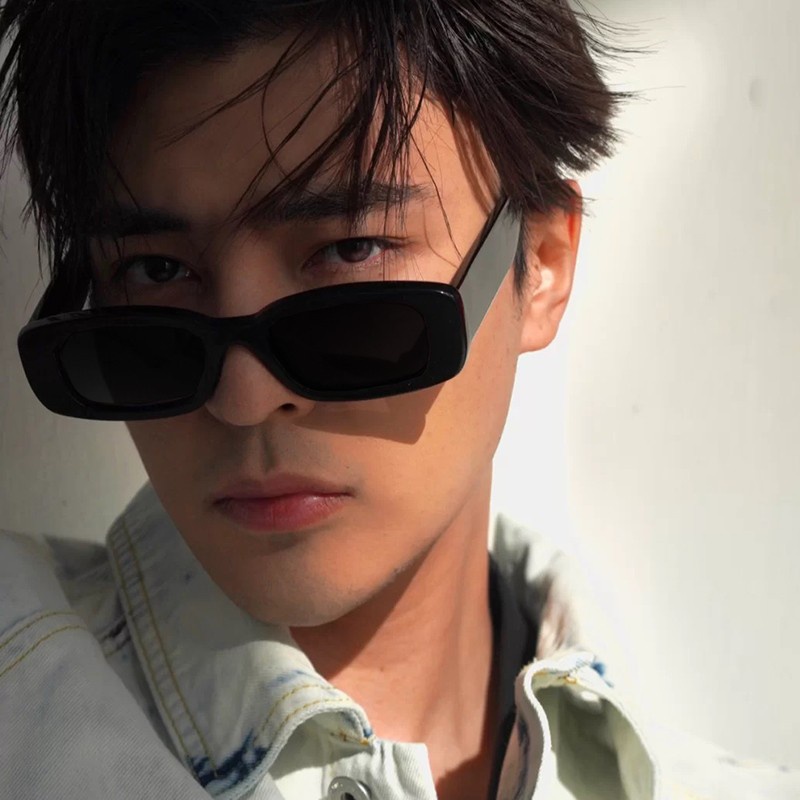 We Flower Kacamata Hitam Persegi Panjang Sempit Bergaya Untuk Pria Wanita Chic Mengemudi Kacamata Nuansa Laki-Laki UV400 Prorection Eyewear