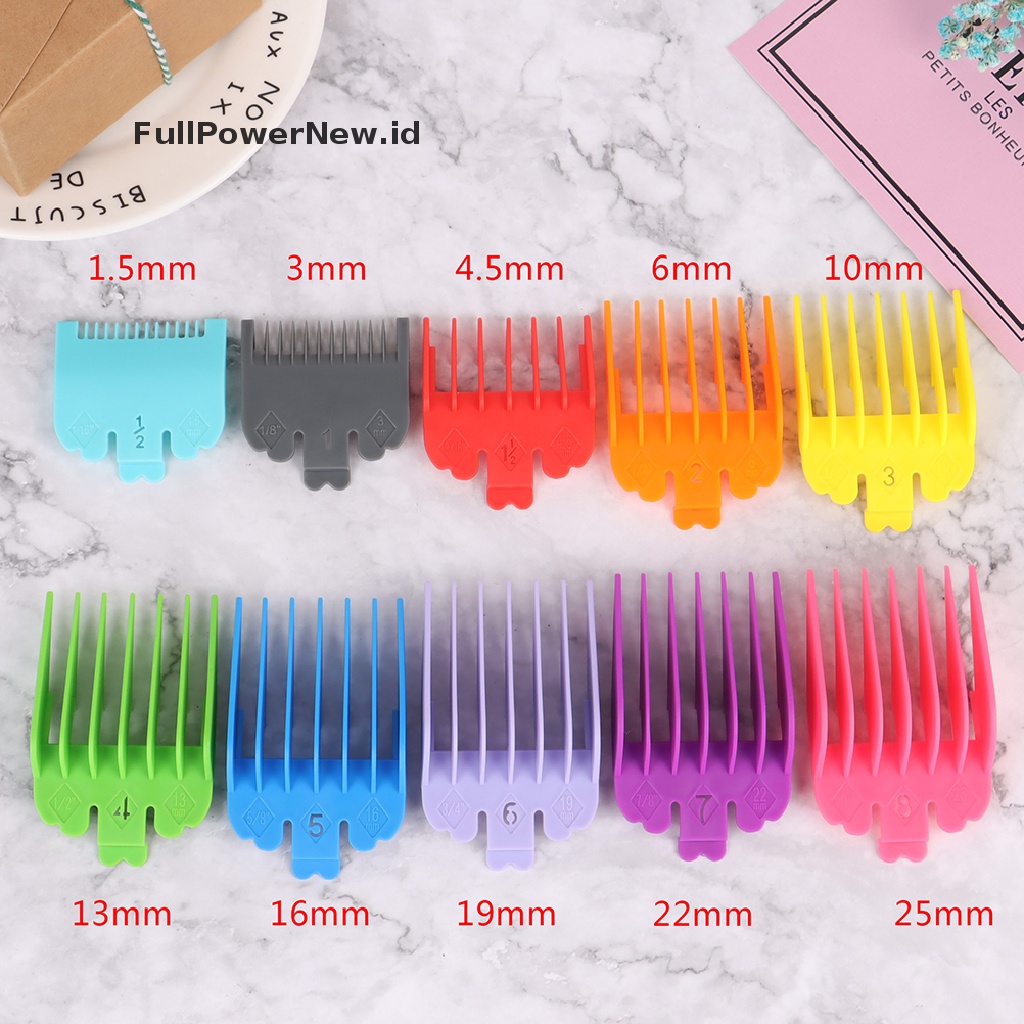 Power 10pcs Barber Shop Styling Comb Sets Clipper Batas Rambut Sisir Trimmer Tempel ID