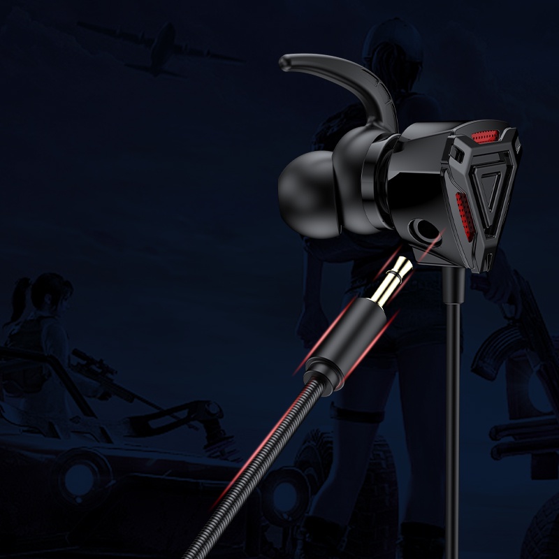 Gm3 Headset Gaming In-ear Peredam Suara Kabel Dengan Mikrofon Untuk Game E-sports