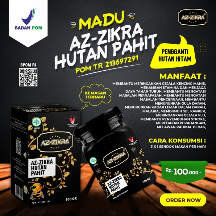

[Ready Stock]- MADU AZZIKRA KEMASAN BARU 500GR - HUTAN PAHIT