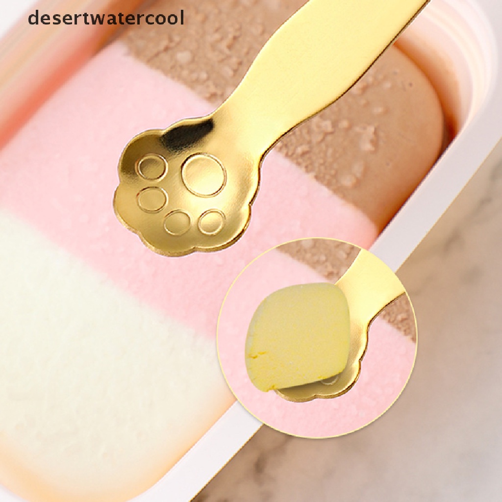 Deid Cat Paw Stainless Steel Sendok Garpu Kopi Dessert Ice Cream Spoon Fruit Fork Martijn