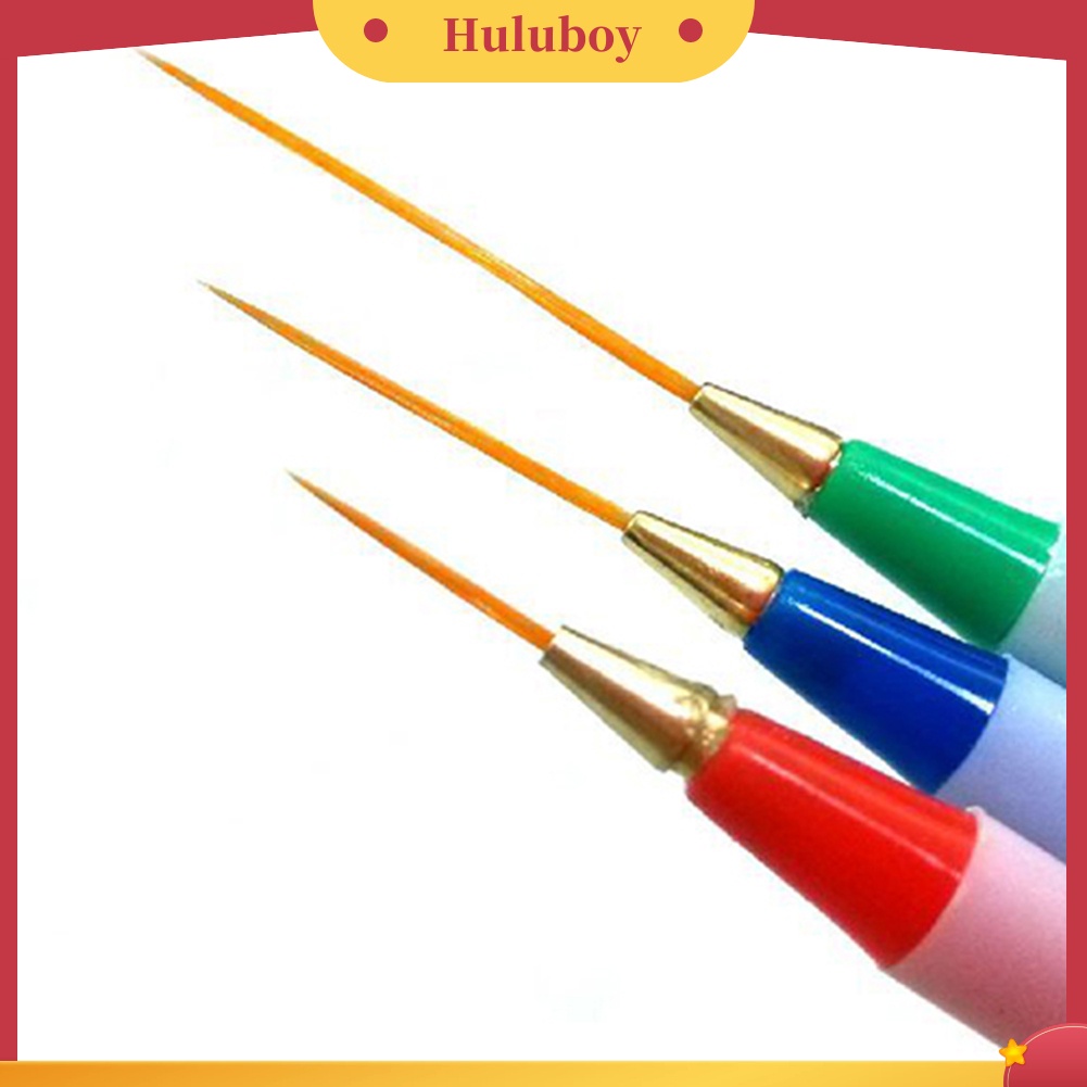 {In Stock} 3pcs/Set Nail Art Liner Halus Desain Detail Decor Lukisan Menggambar DIY Pen Brush