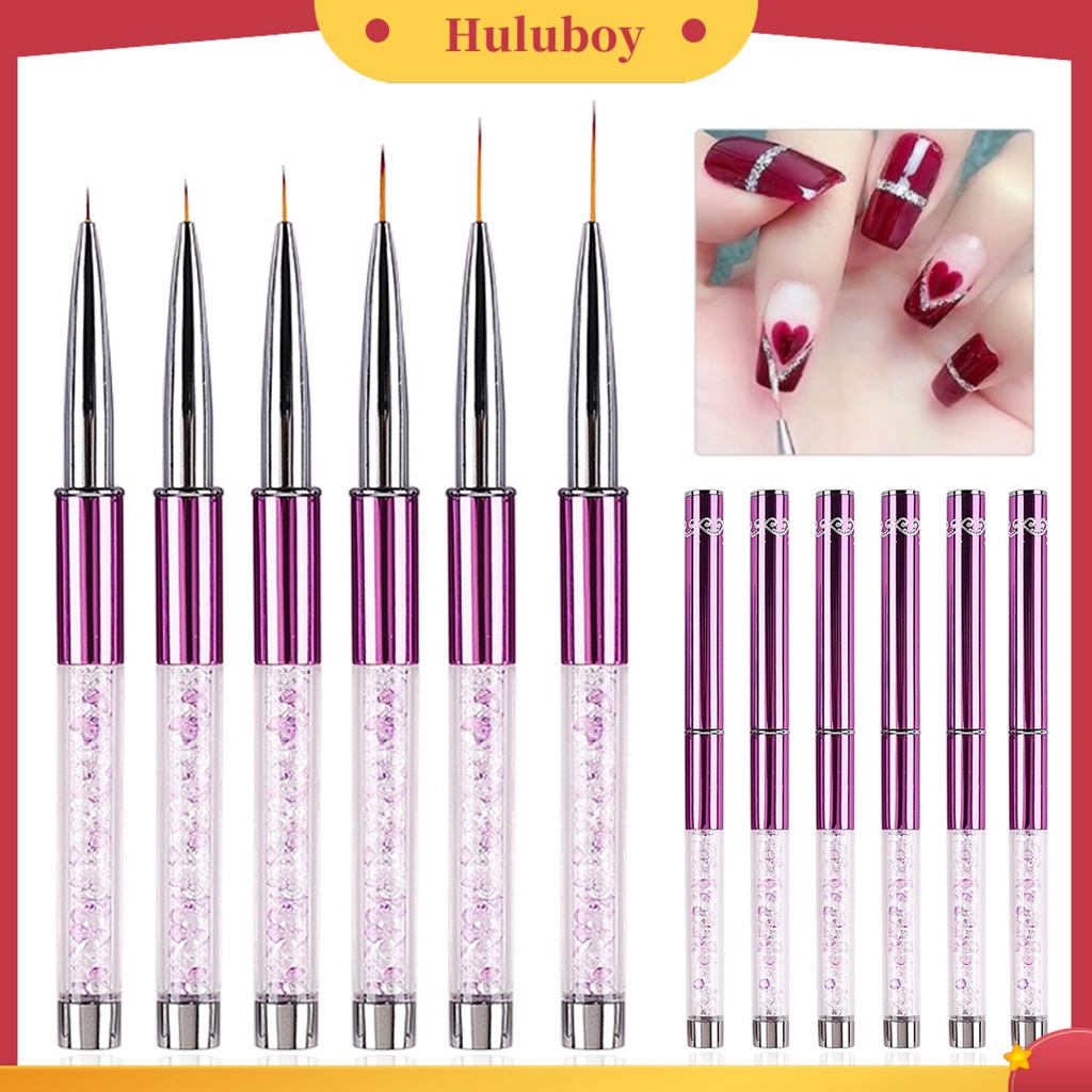 {In Stock} Kuas Nail Art Dengan Penutup Desain Ergonomis Manicure Pen UV Gel Painting Drawing Brush Untuk Penggunaan Rumah