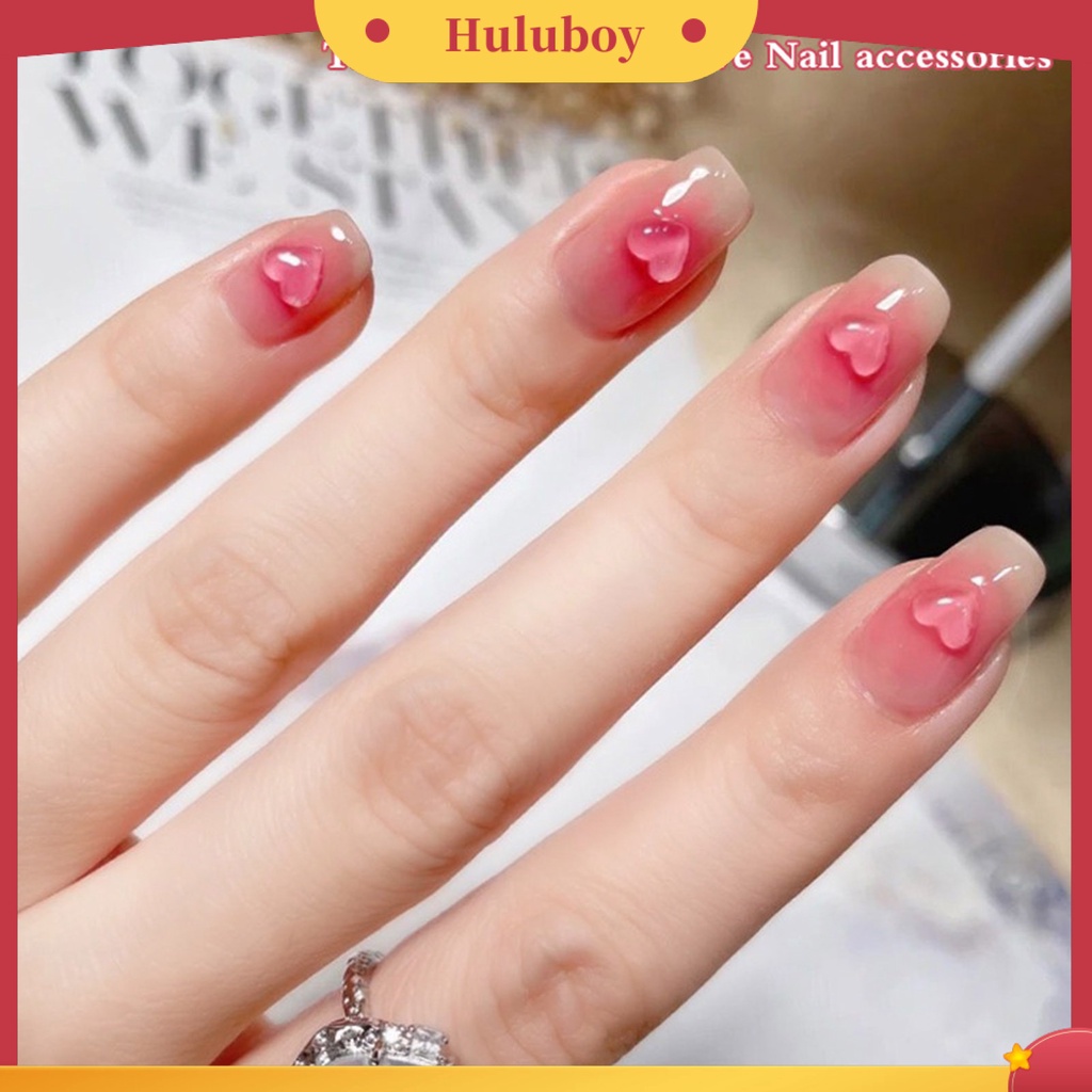 {In Stock} 20Pcs Dekorasi Kuku Transparan Bentuk Indah Mempesona Efek Visual Ramah Lingkungan 3D Cinta Hati Nail Art Decor Manicure Jewelry Untuk Salon Kuku