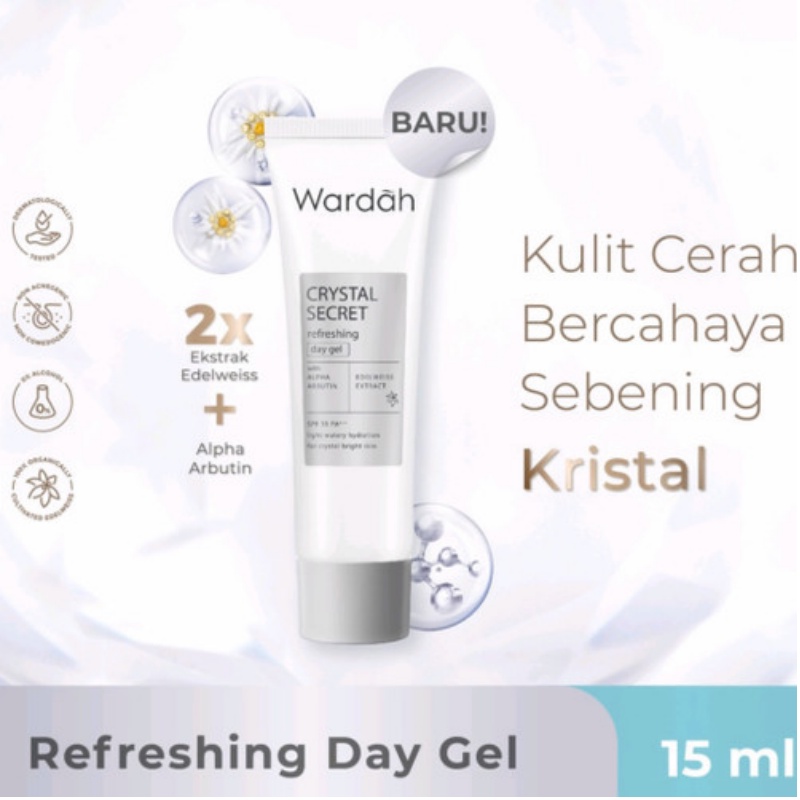 WARDAH Crystal Secret Refreshing Day Gel 15ml &amp; 30g [ Amaze_Kosmetik ]