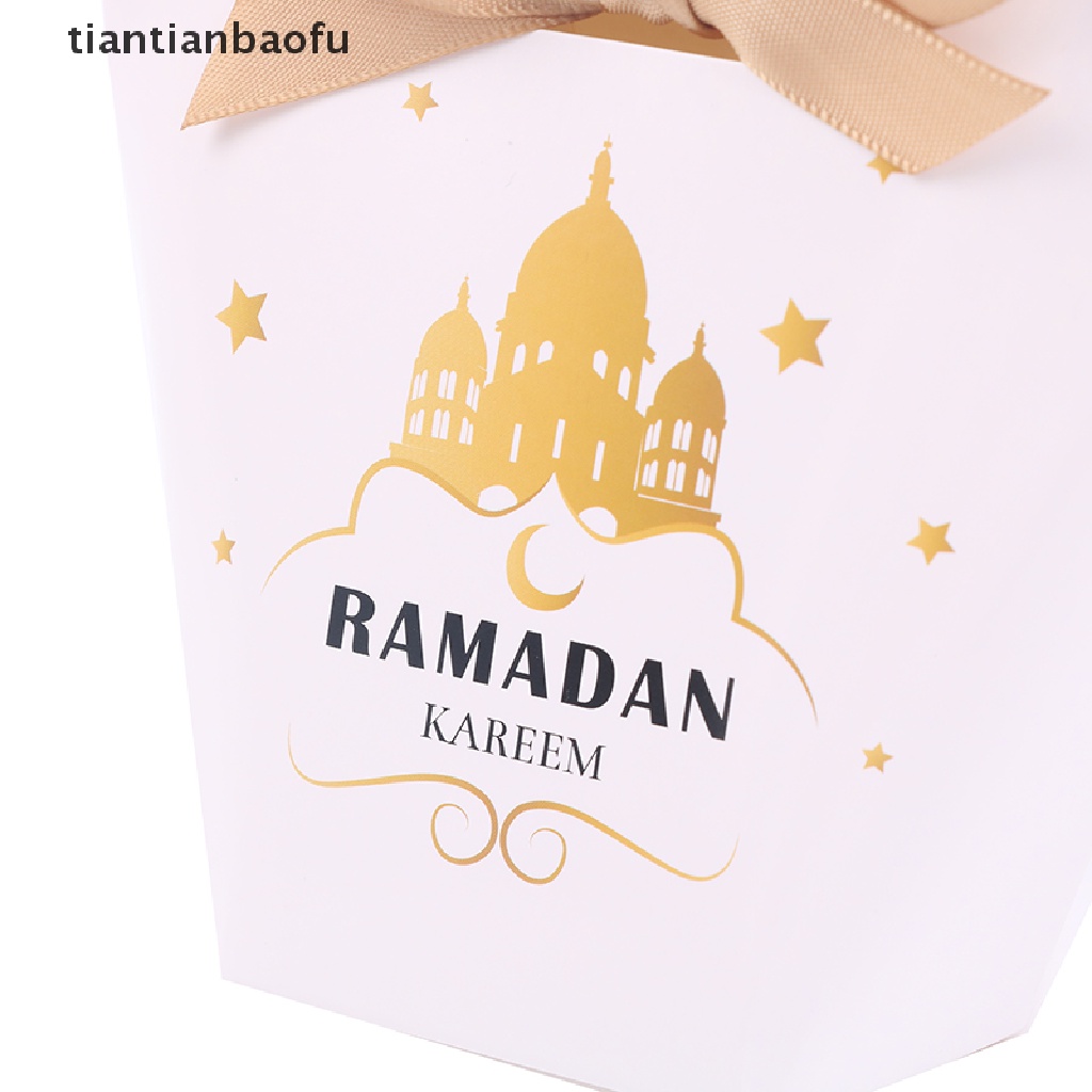 [tiantianbaofu] 10pcs Eid Mubarak Gift Box Ramadan Kareem Candy Bags Dekorasi Festival Islami Butik