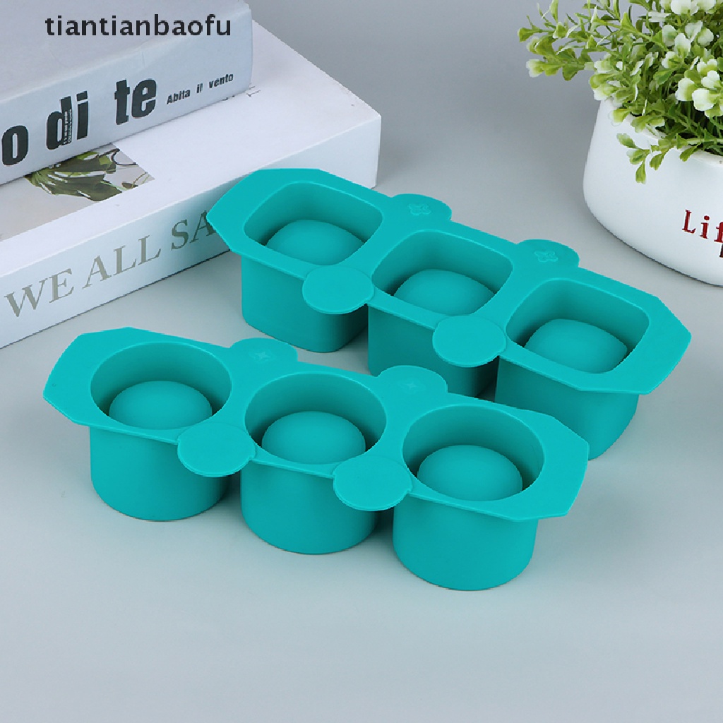 [tiantianbaofu] 1pc 3lubang Toples Cetakan Silikon DIY Pot Bunga Bulat Gypsum Resin Cetakan Butik