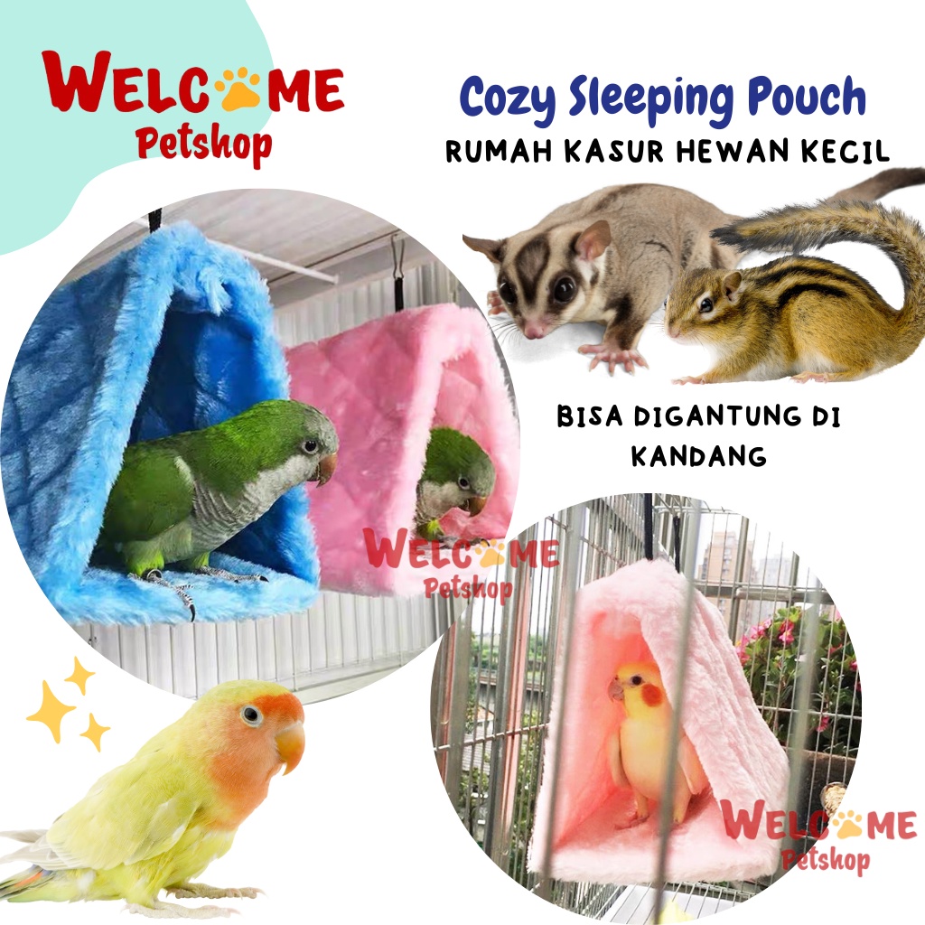 Cozy Sleeping Pouch Kasur Burung Sugar Glider Tupai Hamster Rumah