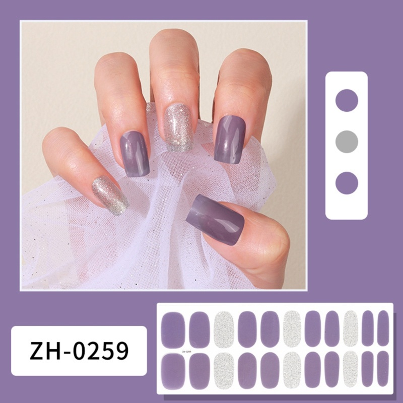 Siy Gel Strips Semi Cured Gel Nail Art Stiker Strip Kuku Tahan Air