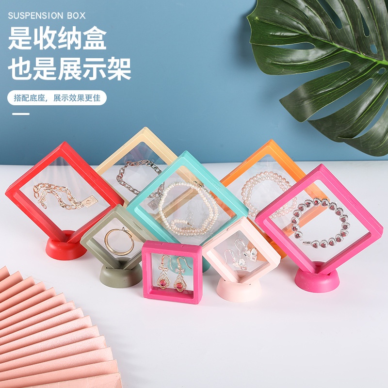 Kotak Paket Transparan Suspensi Multicolor Untuk Cincin Anting Braceltes Kalung Liontin Penyimpanan Packing Box