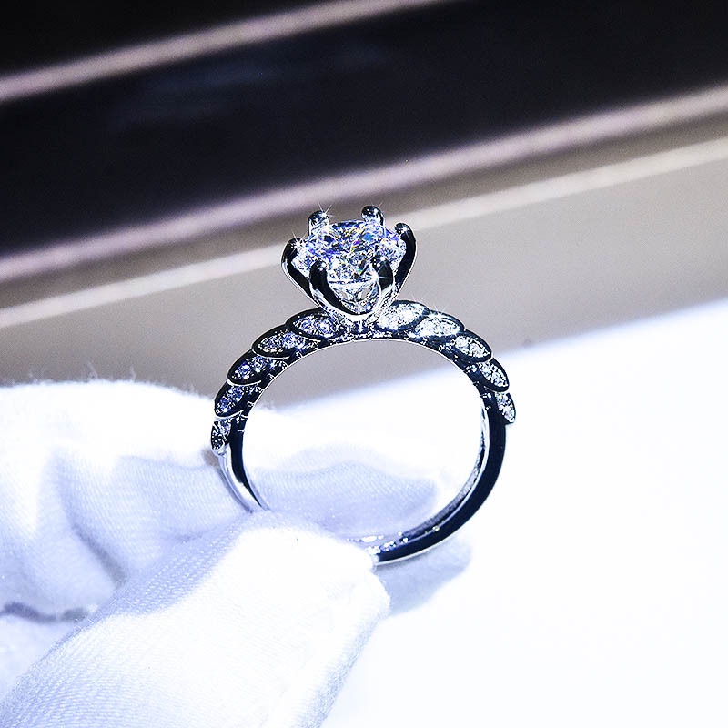Goldkingdom Aksesoris Perhiasan Fashion Ready Stock Mossanshi Cincin Sayap Malaikat Berlapis Gaya Boudoir Cincin Perempuan Hidup