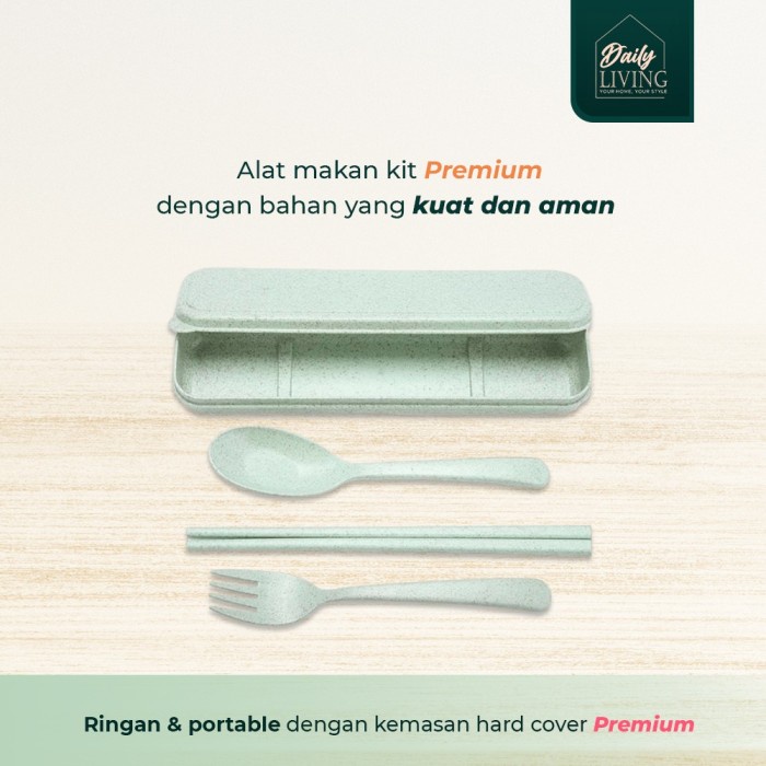 Home Living Sendok Sumpit Garpu Set Premium Home Living Alat Makan Traveling