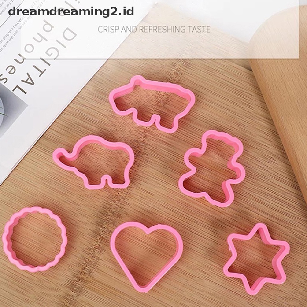 (hot) 6pcs Pemotong Kue Kering Bentuk Kartun Hewan DIY Biskuit Biscuit Handmade Cetakan//