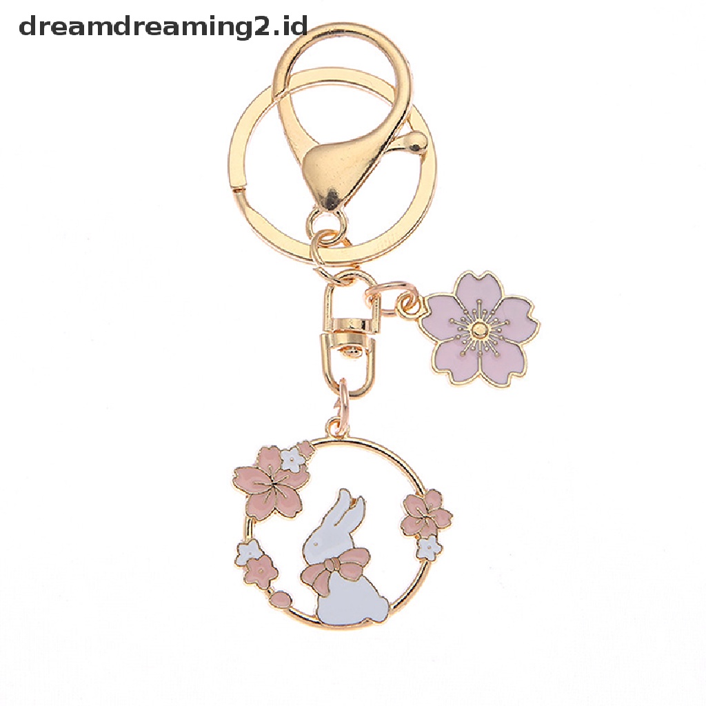 (hot) Kartun Sakura Kelinci Gantungan Kunci Kucing Liontin Ransel Keyring Best Friend Ch C//