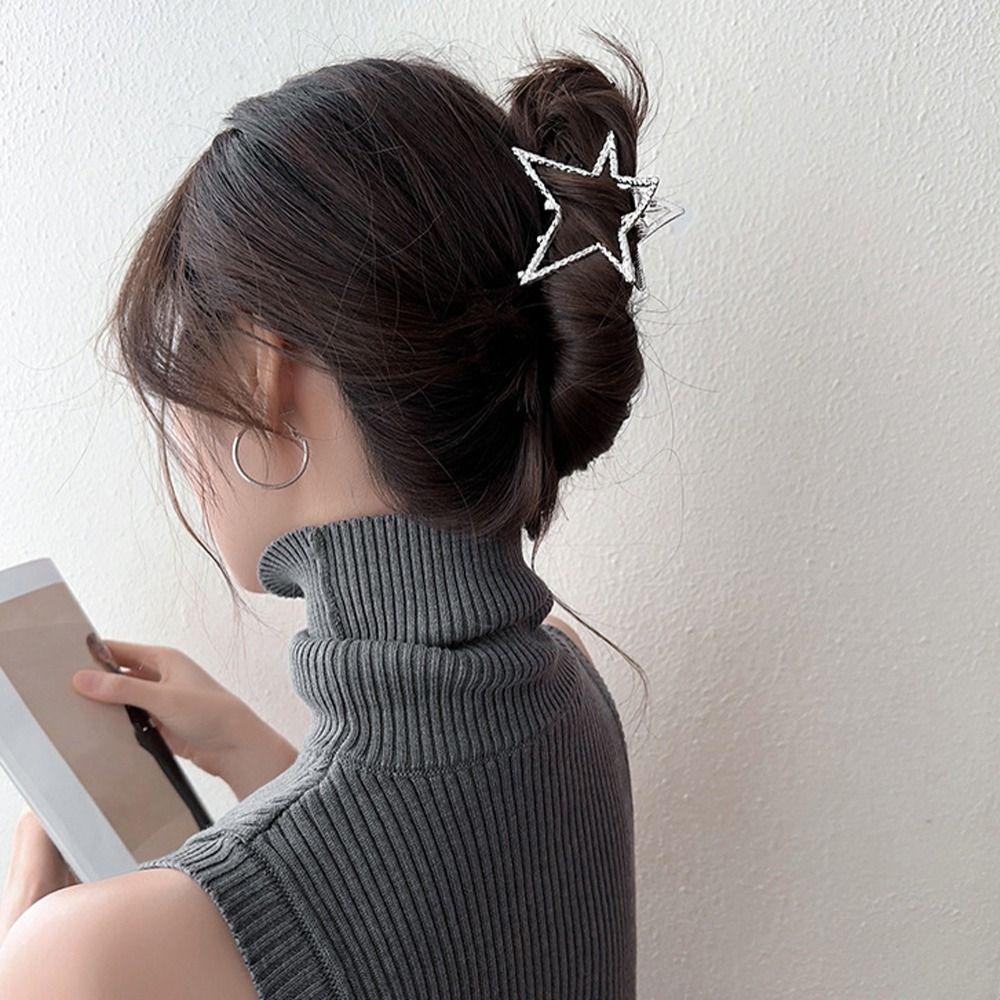 Needway Bintang Hair Claw Elegan Simple Besar Jepit Rambut Hair Scratch Ponytail Holder Fashion Hiasan Kepala Klip Rambut Hair Clip Wanita Hairgrips