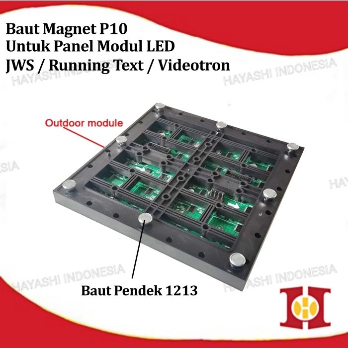 Baut Magnet Panjang Pendek Panel Modul LED P10 Running Text Videotron - 50pcs