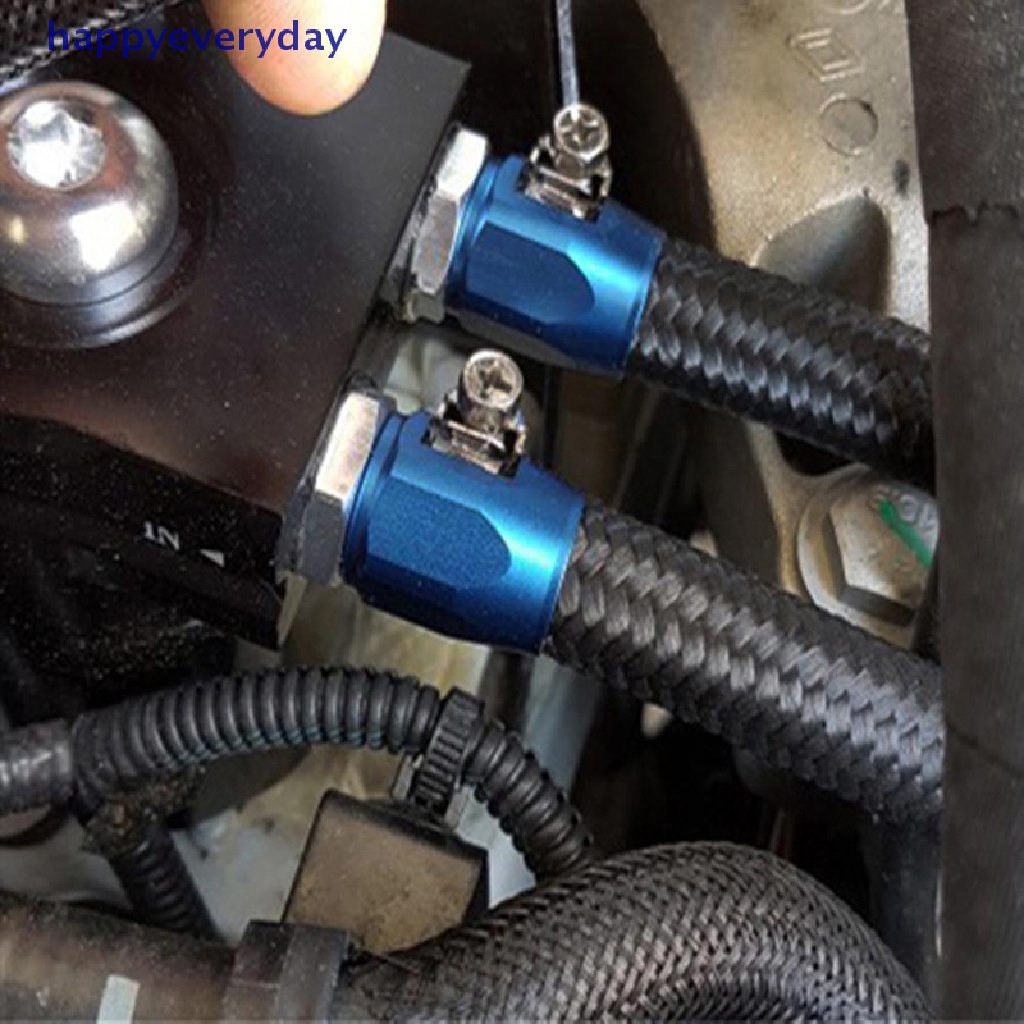 [happy] An4/an6/an8/an10/an12 Selang Bakar Minyak Klem Garis Finisher Aluminium Aksesoris Mobil [ID]
