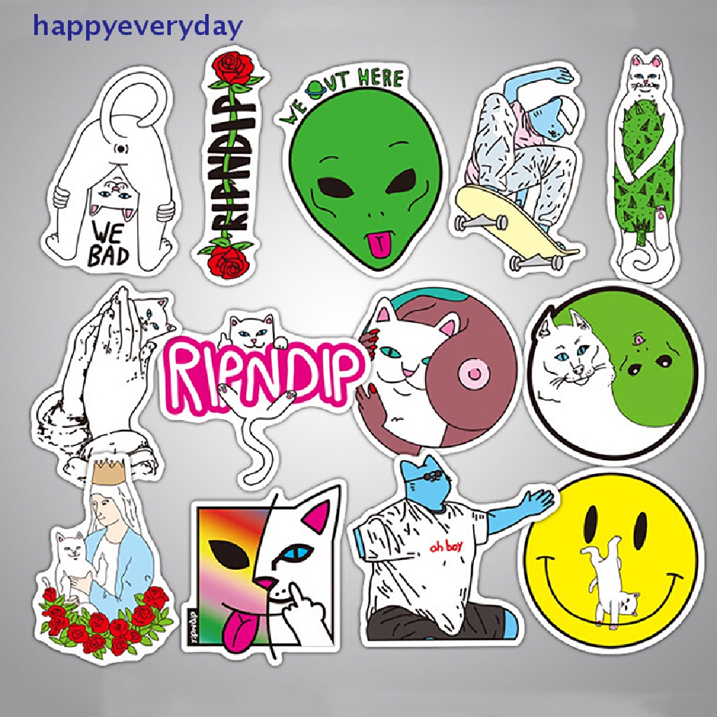 [happy] 50pcs Stiker RIPNDIP Lucu Bom Skateboard Koper Laptop Decals [ID]