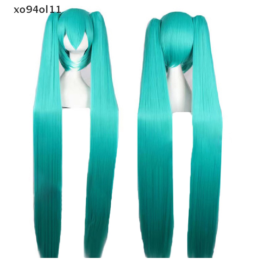 Xo Wig Cosplay Vokaloid Panjang 110cm Hijau Pink Dengan 2klip Miku Wig Rambut Sintetis OL