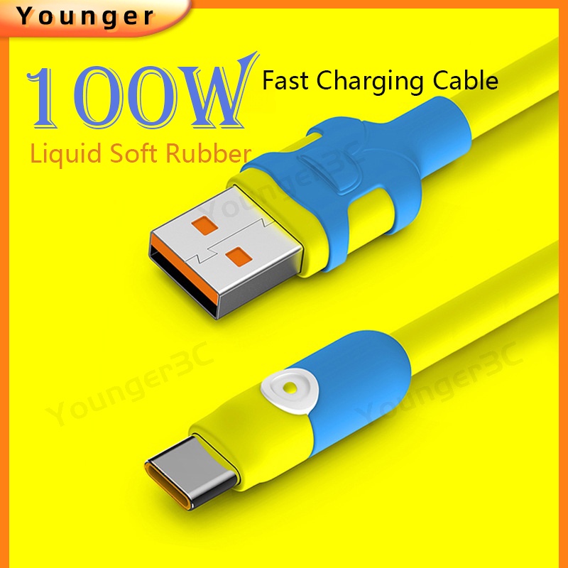 6a Kabel Quick Charging 100W Kabel USB Arus Besar Fast Charge+Jalur Transfer Data Untuk ios Tipe C Android