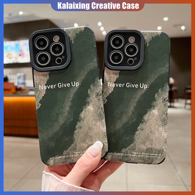 IPHONE Soft Case Bahan Kulit Printing Pinggir Laut Untuk Iphone14 13 12 Pro Max X XR Xs Max7 8 Plus14 Plus Garis Vertikal Square Back Cover