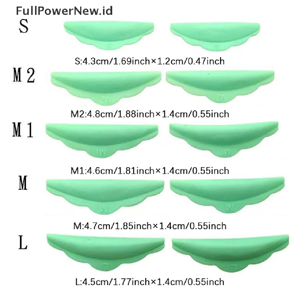 Power 5pasang Lash Lift Lifg Curlers Curl Silicone Shields Pads Hijau Reusable ID