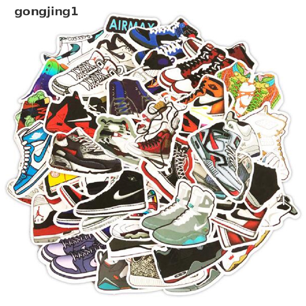 Ggg 50Pcs Jordan Sneaker Tide Sepatu Stiker Anti Air Untuk Laptop Skateboard Koper Decal ID