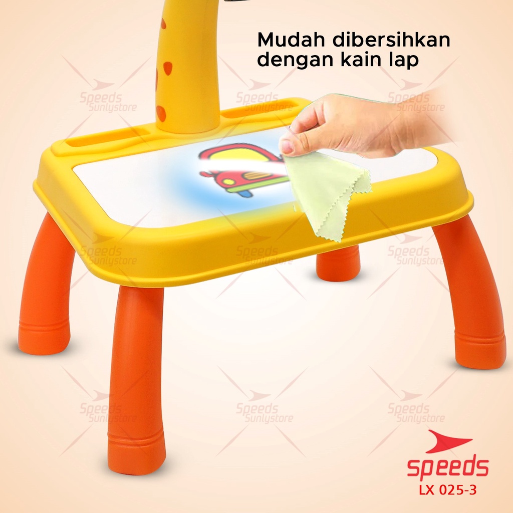 SPEEDS Meja Belajar Gambar Meja Belajar Anak Meja Gambar Anak Proyektor Melukis Mewarnai 025-3