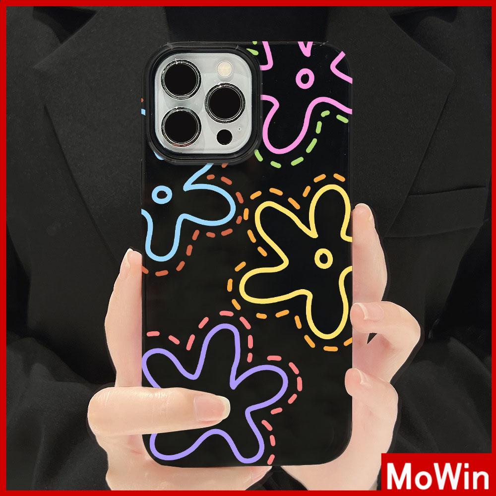 For iPhone 14 Pro Max iPhone Case Black Glossy TPU Soft Case Shockproof Protection Camera Cute Color Lines  Compatible with iPhone 13 Pro max 12 Pro Max 11 xr xs max 7Plus 8Plus