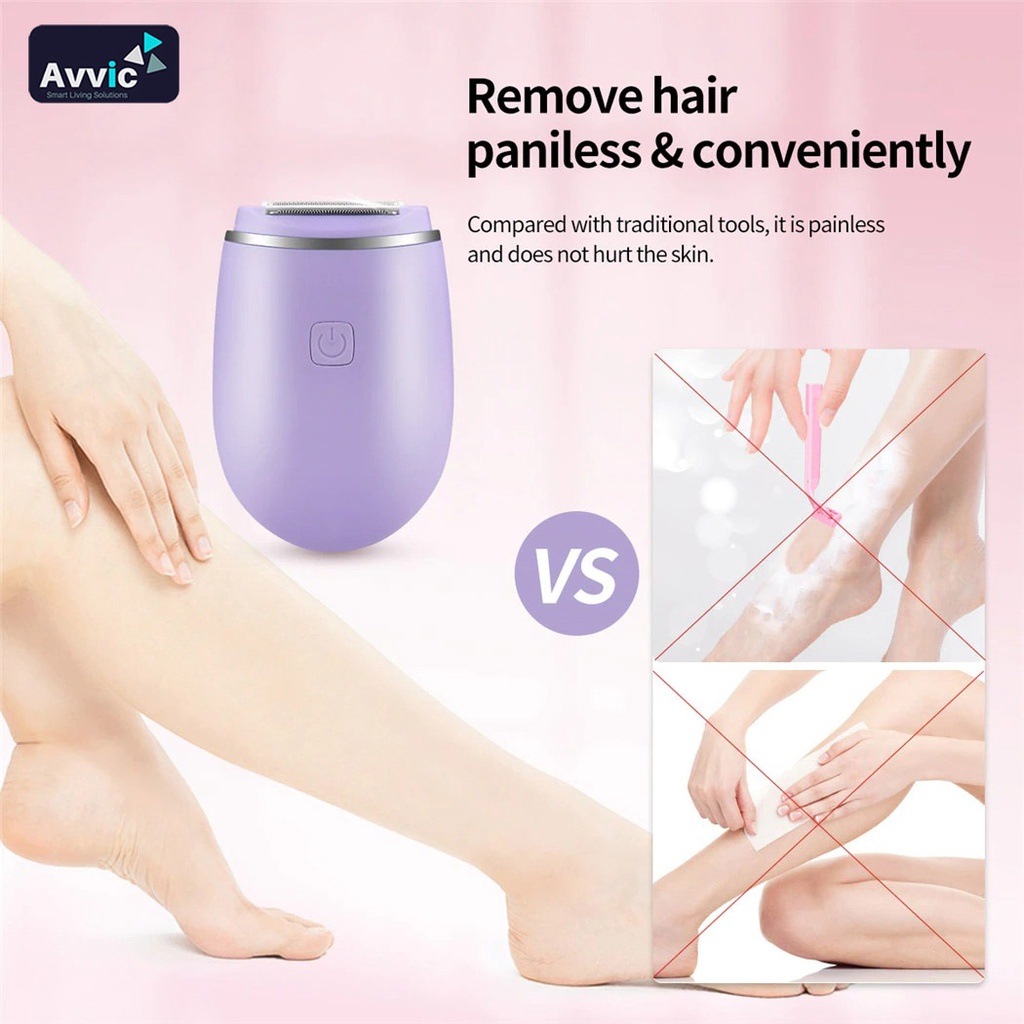 Avvic Trimmer Alat Pencabut Bulu Ketiak Kaki Tangan Lengan Kemaluan Mini Lady Body Shaver Hair